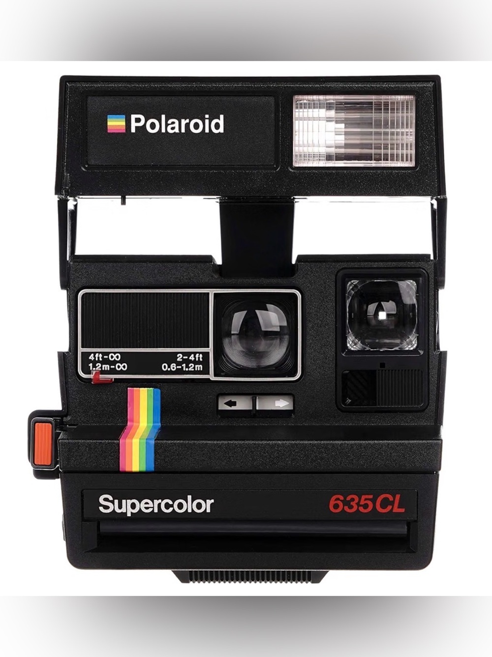 Polaroid Supercolor 635CL Instant Camera in Black with Rainbow Accent